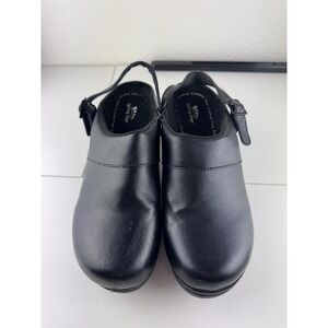 Spring Step Womens Black Leather Clog Shoes Comfort Arch Support Size 9.5 Nurse